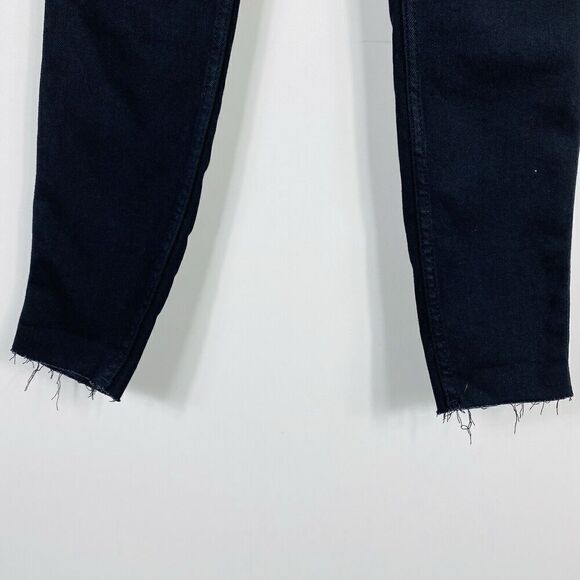 Old Navy Size 2 Extra High Rise Raw Hem Rockstar Super Skinny Jeans Black - Picture 3 of 5